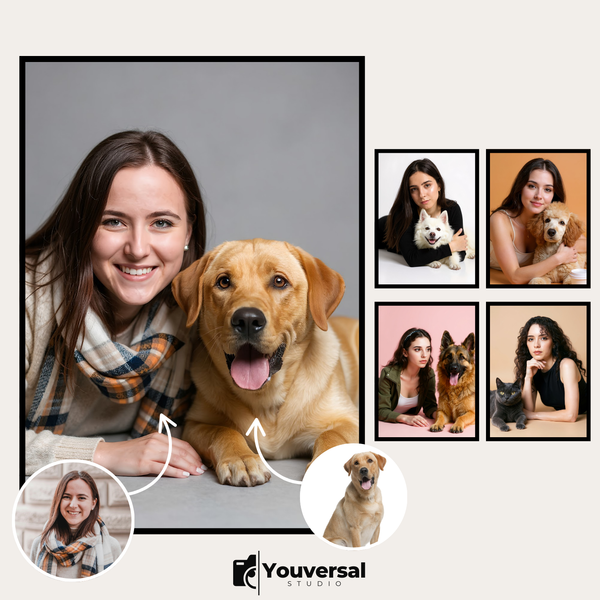 Custom Digital Art Relaxed Companion Portrait – Personalized High-Resolution 3:4 Ratio File for Printing, Online Sharing, or Unique Digital Keepsakes